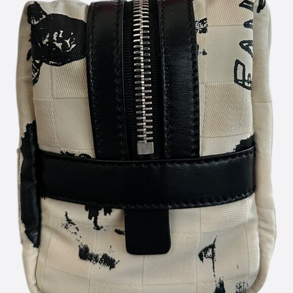 Amiri Wes Lang Beige & Black Checkered Reaper Dopp Kit - Picture 2 of 5